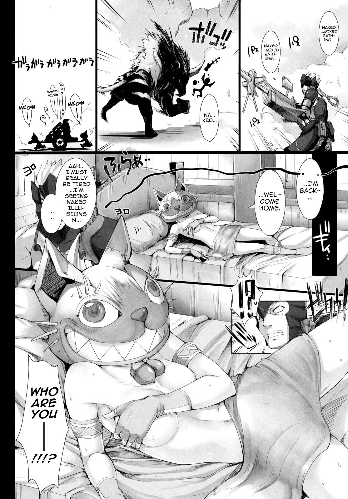 Huge Monhan no Erohon 10 - Monster hunter Throat Fuck - Page 7