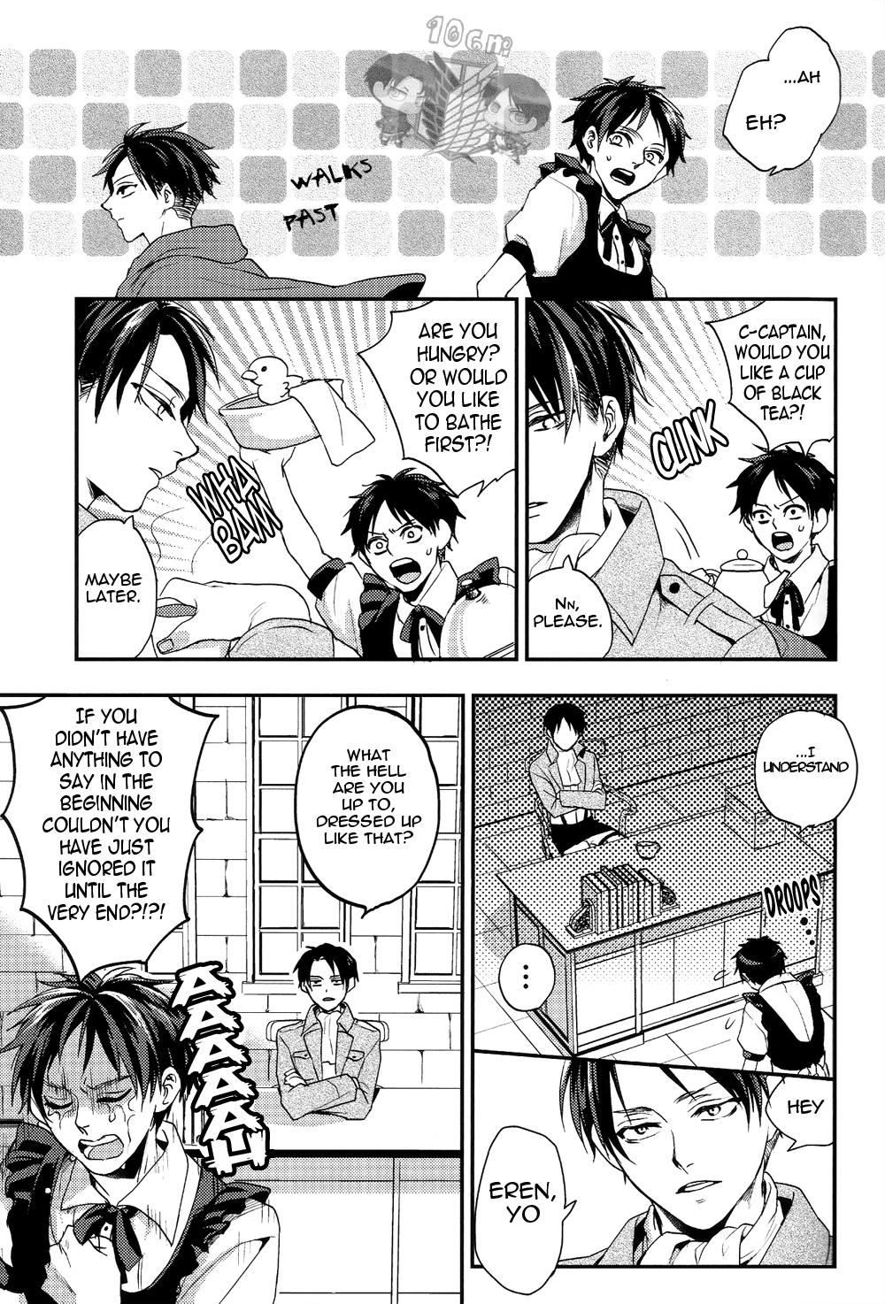 Gay Uncut Okaeri kudasai mase Goshujin-sama! | Welcome Back, Master!! - Shingeki no kyojin Lover - Page 4