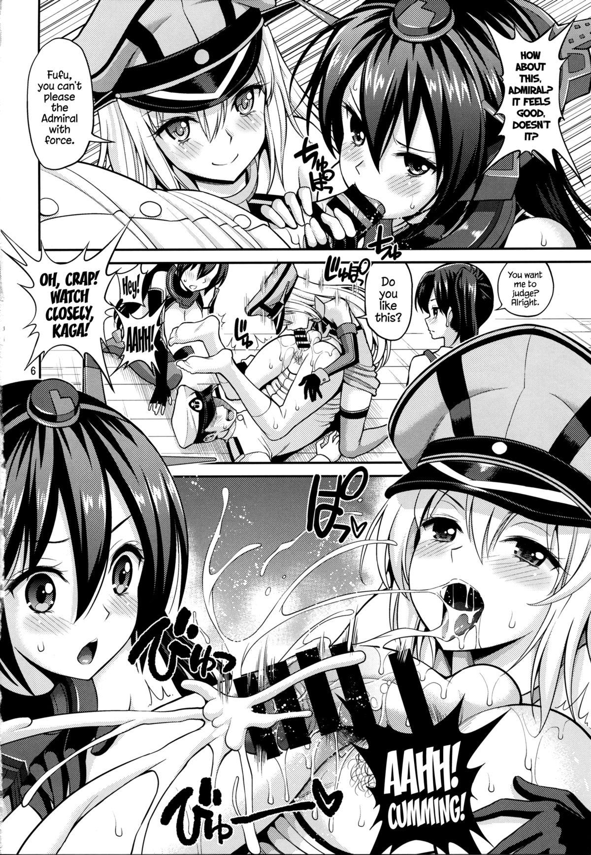 Facials Kaga-san Nuretemasu? | Are You Getting Wet, Kaga? - Kantai collection Girl Fuck - Page 5