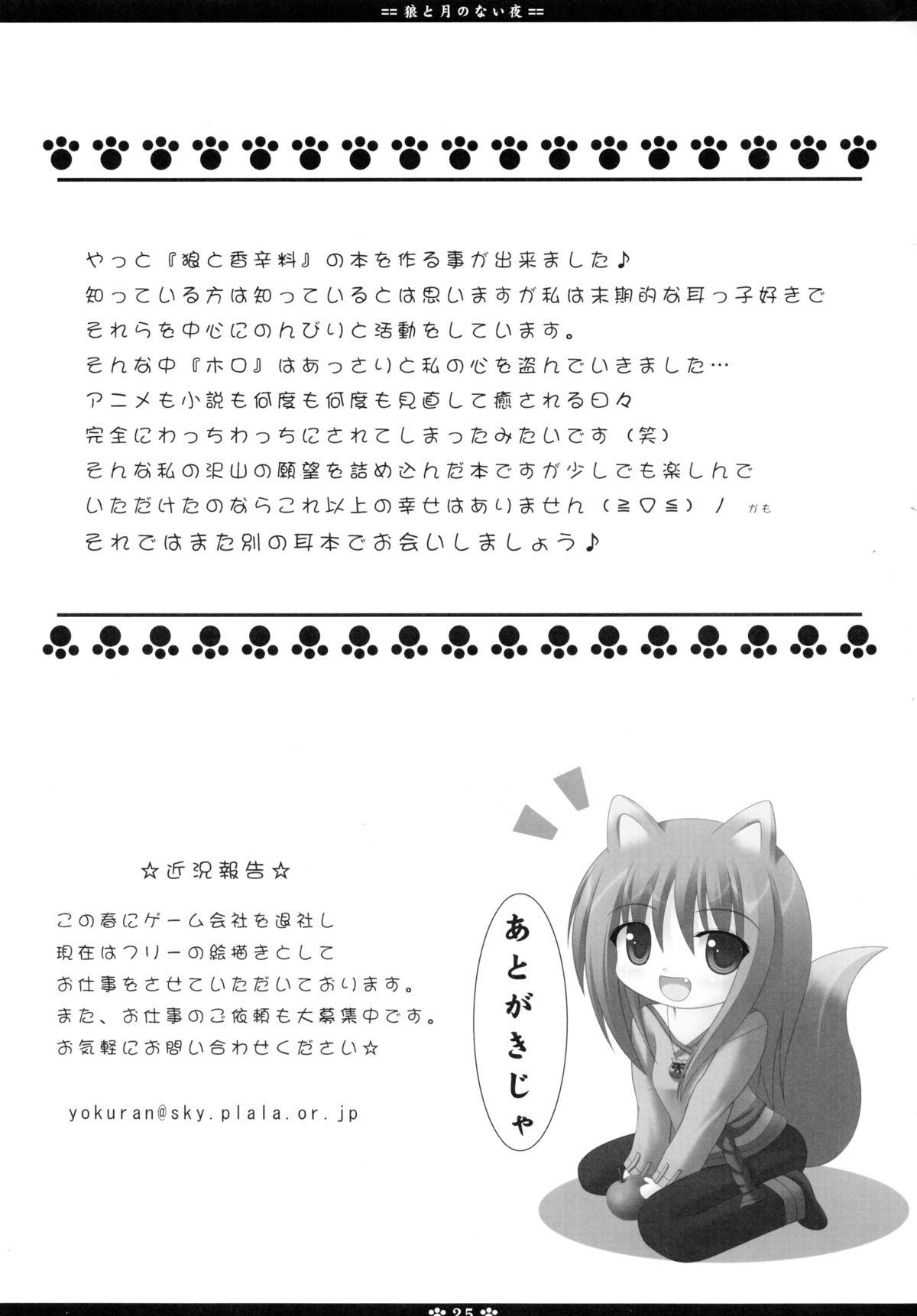 Sologirl Ookami to Tsuki no Nai Yoru - Spice and wolf Morena - Page 25