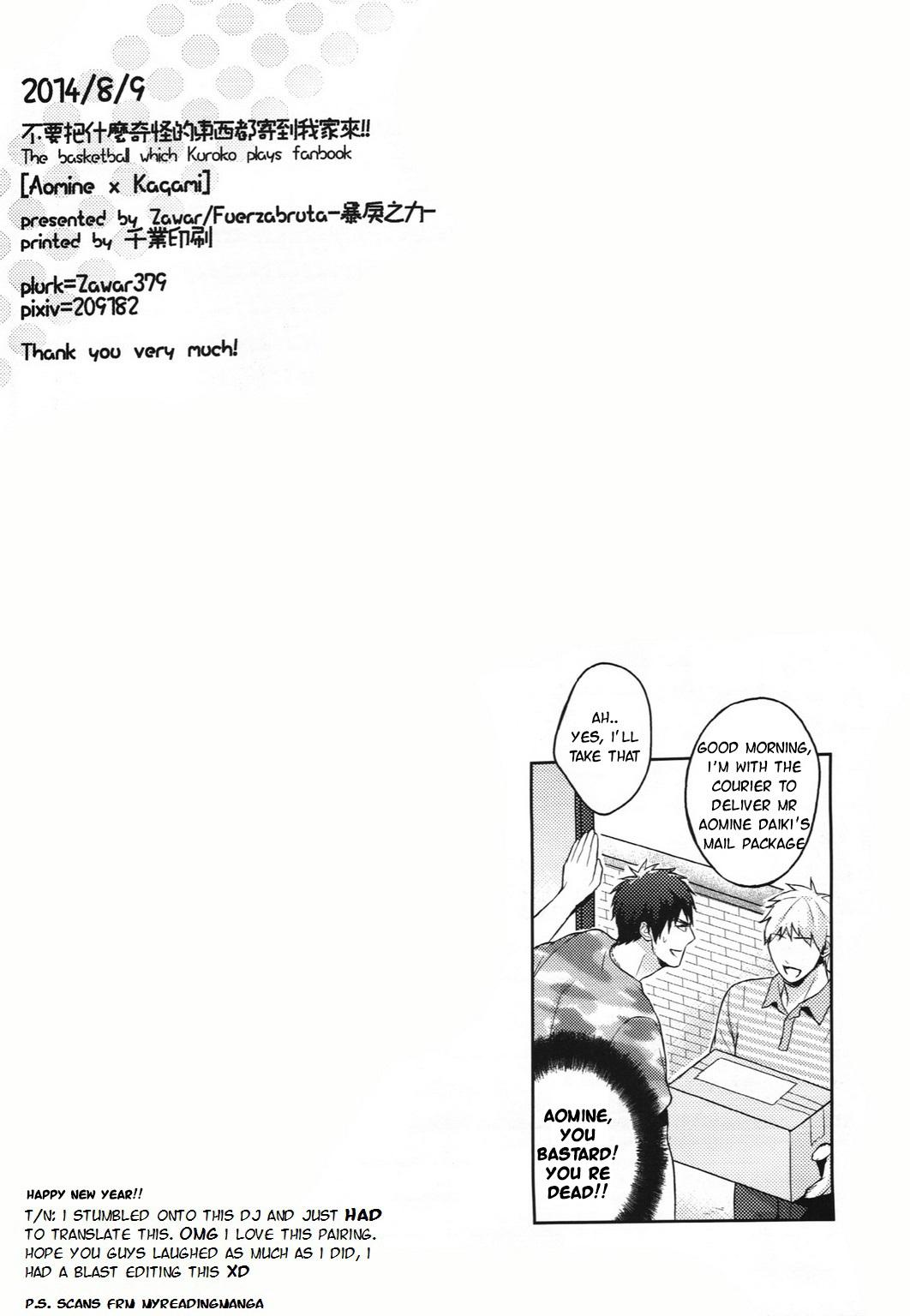 Muscle Hen na Mono o Orenchi ni Okuruna!! | Stop Mailing Weird Stuff To My House! - Kuroko no basuke Amature Allure - Page 24