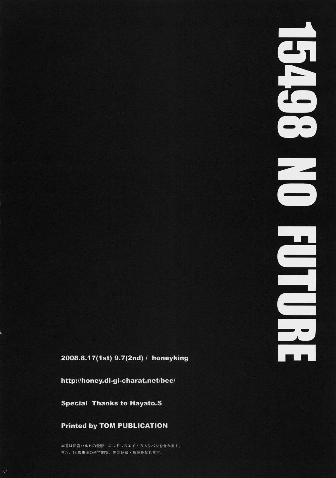 Boob 15498 NO FUTURE - The melancholy of haruhi suzumiya Str8 - Page 3