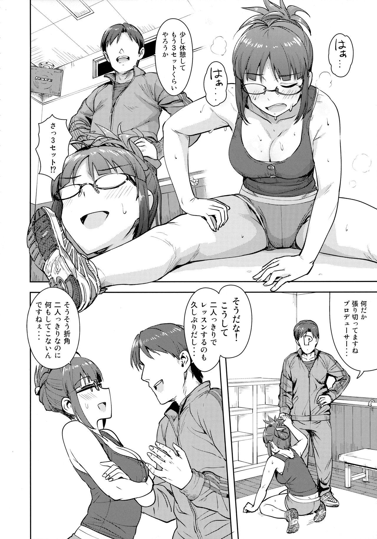Sentones Ritsuko to Stretch! - The idolmaster Tranny - Page 3
