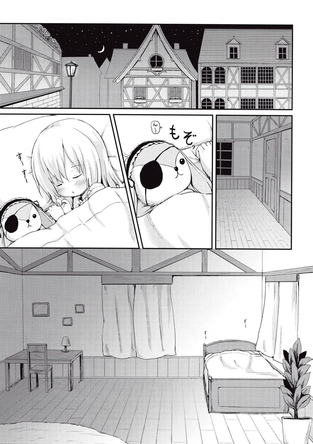 Licking Moshikashite, Chino-chan Onesho Shichatta no?? - Gochuumon wa usagi desu ka Tongue - Page 3