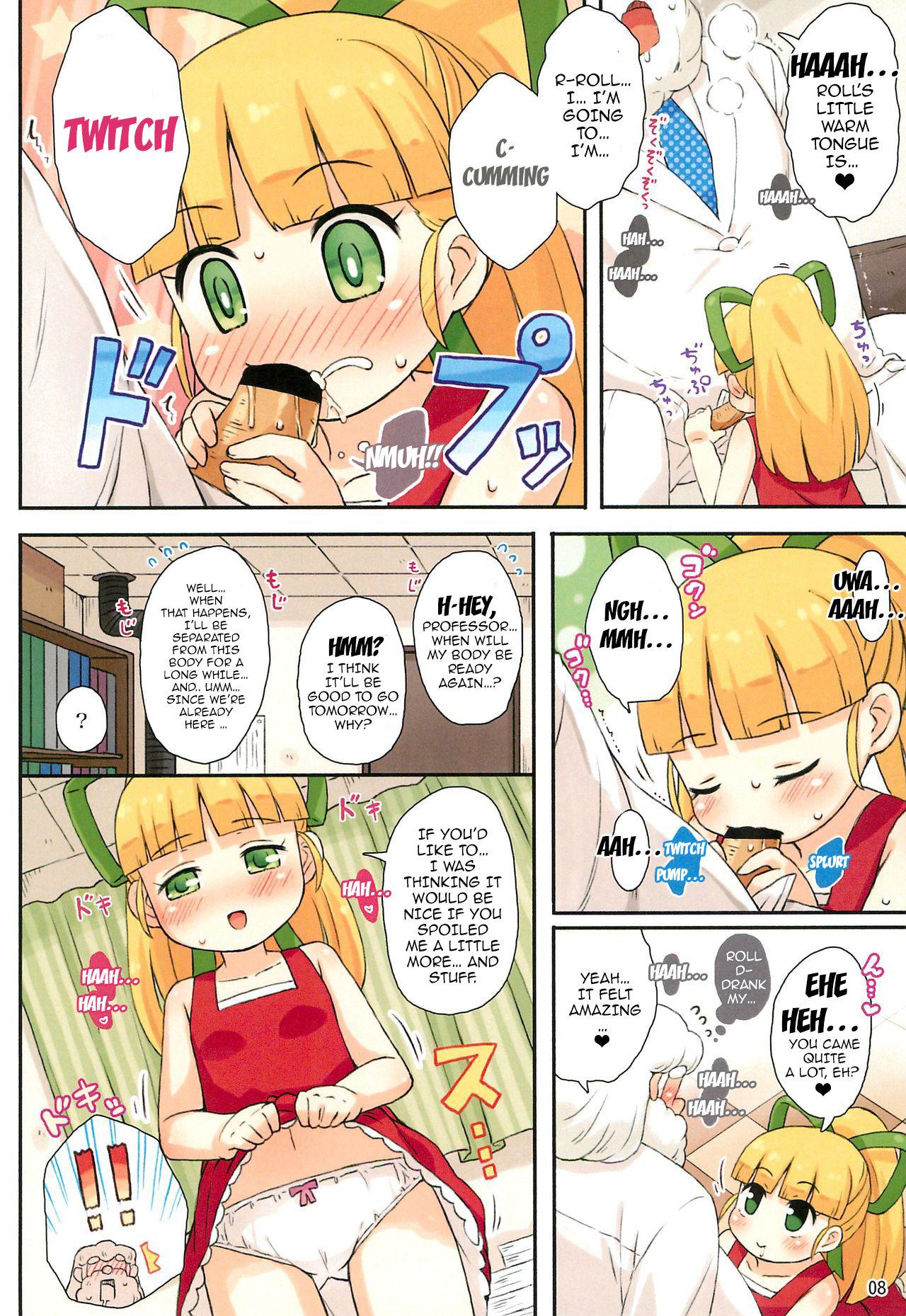 Cfnm Roll-chan to Hakase no Nichijou - Megaman Dicksucking - Page 8