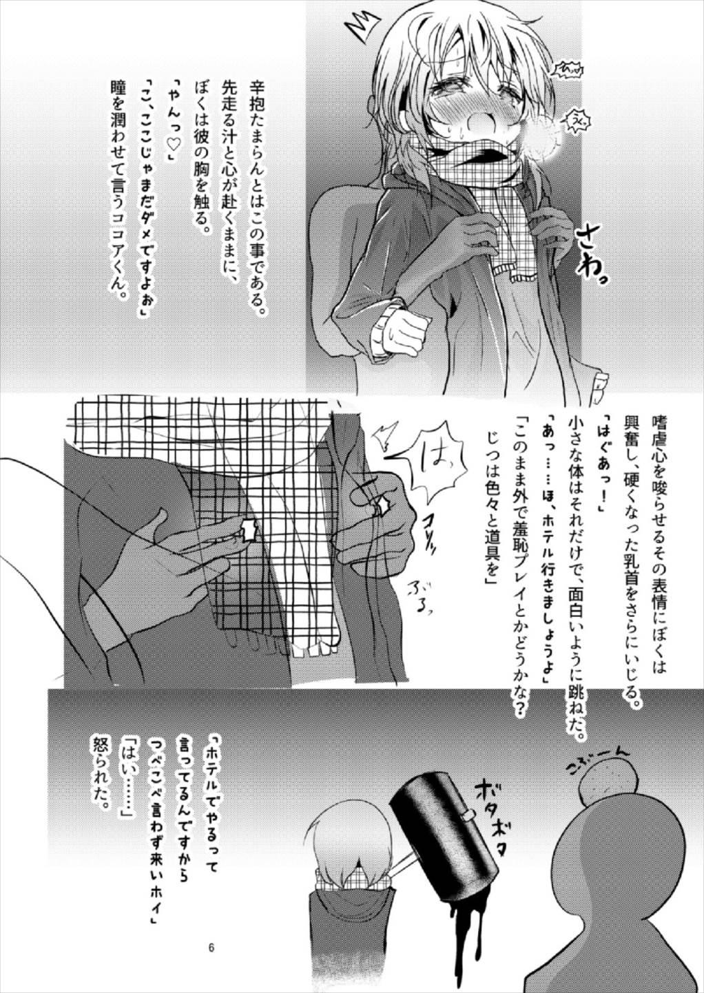 Gaybukkake (C93) [namazu-no-ikesu (Namazu)] Bicth JK fuu Cocoa-kun (♂) no Enkou Bon (Gochuumon wa Usagi desu ka?) - Gochuumon wa usagi desu ka Tied - Page 6