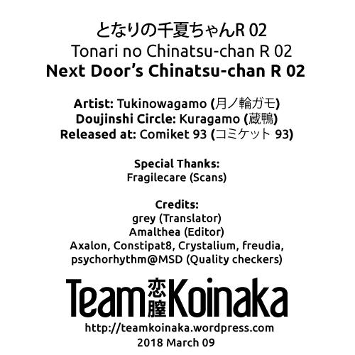 (C93) [Kuragamo (Tukinowagamo)] Tonari no Chinatsu-chan R 02 | Next Door's Chinatsu-chan R 02 [English] [Team Koinaka] 25
