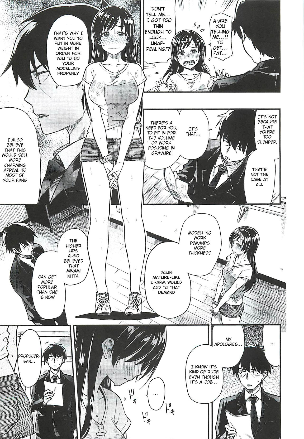 Girl On Girl (C92) [Rokusyoku Mikan (Tachiroku)] Nitta-san Taijuu o Fuyasite Kudasai. | Please put on more weight, Nitta-san (THE IDOLM@STER CINDERELLA GIRLS) [English] [obsoletezero] - The idolmaster Real Couple - Page 4