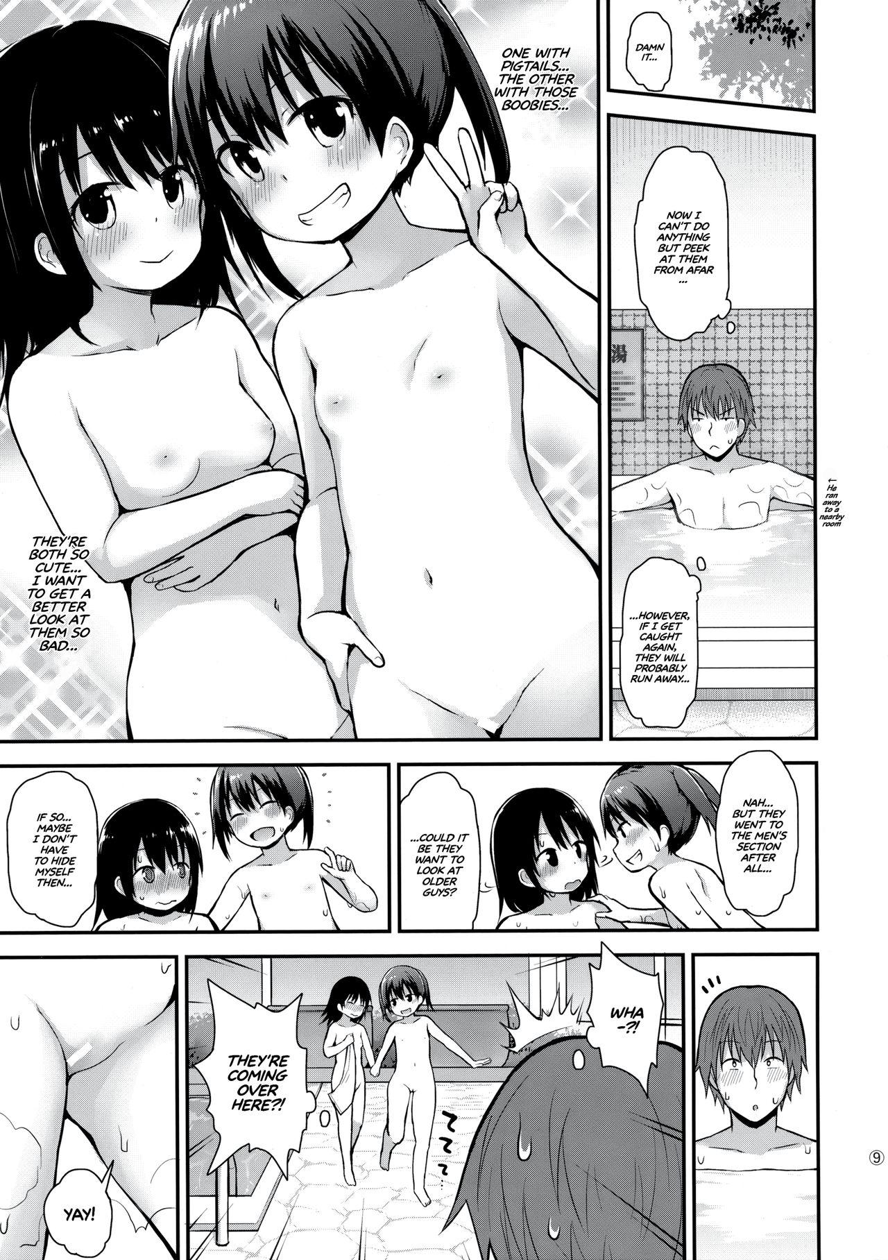 Clitoris Onnanoko datte Otokoyu ni Hairitai | They may just be little girls, but they still want to enter the men's bath! - Original Pissing - Page 8
