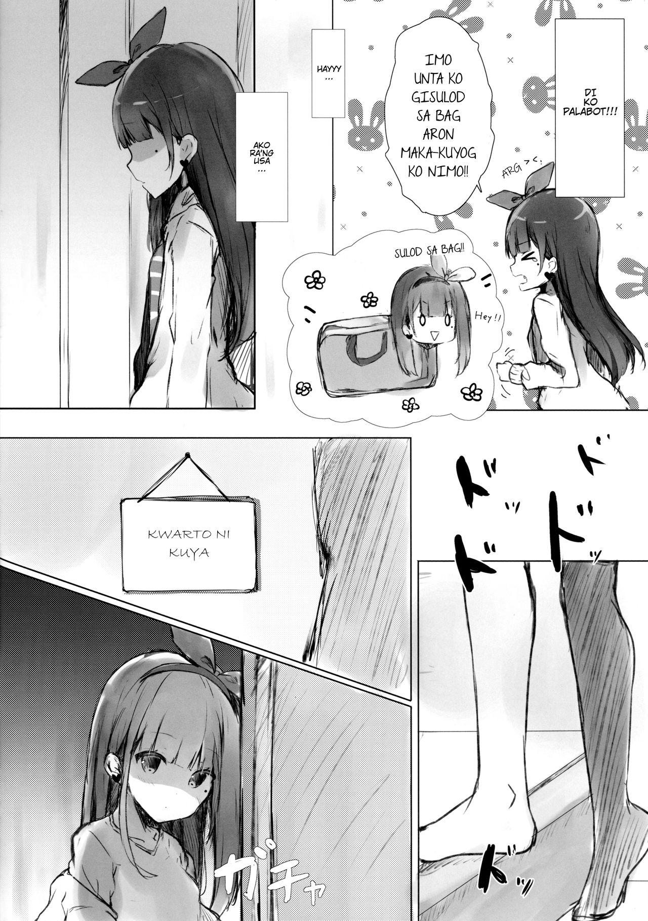 White Girl (C94) [PoyoPoyoSky (Saeki Sola)] Onii-chan wa Onapet | Onii-chan is my masturbation inspiration [Bisaya] [bitcrush!] - Original Leggings - Page 5