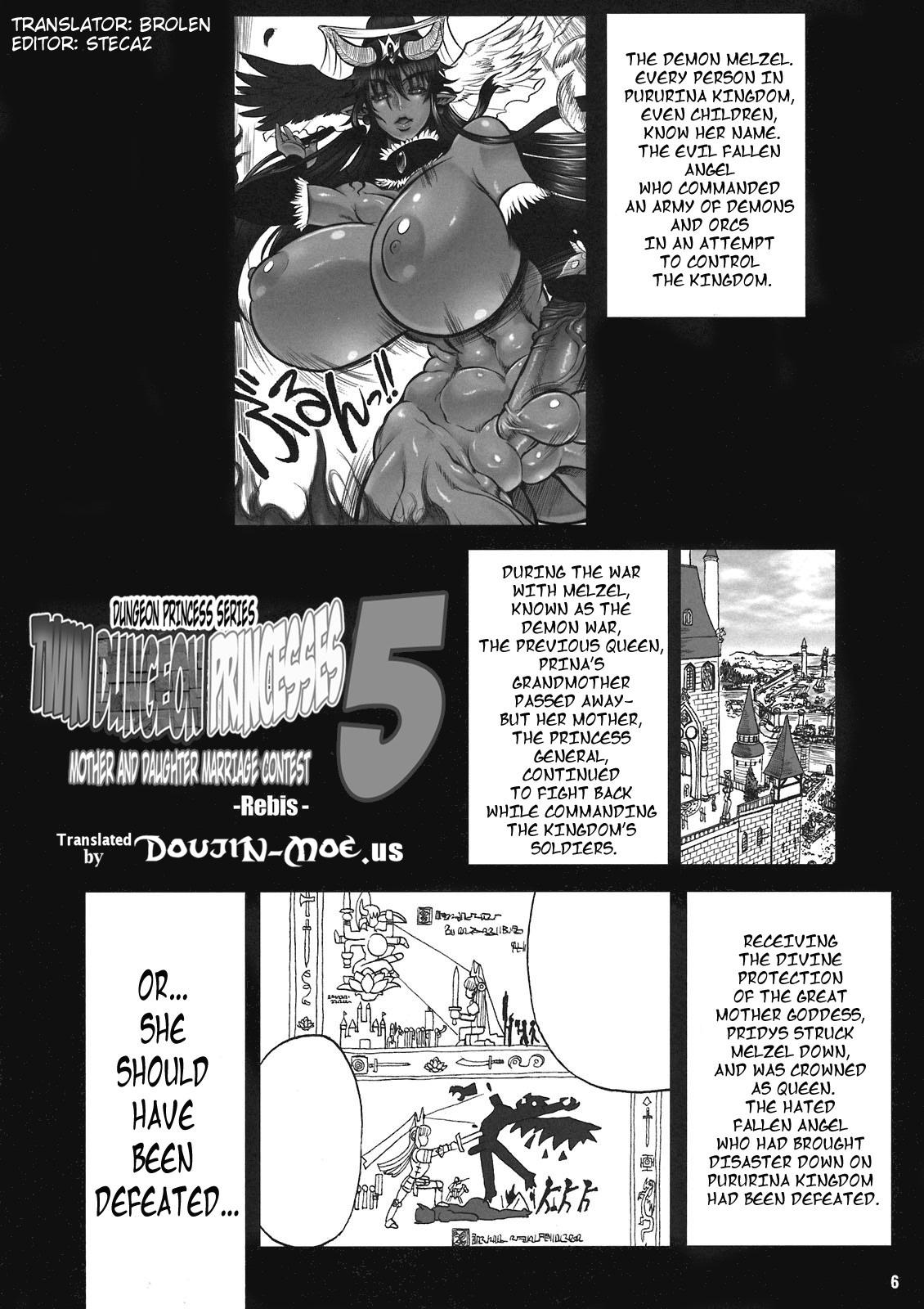 Tetas (C80) [Arsenothelus (Rebis)] TGWOA 31 - Futari no Meikyuu Oujo V ~Haha Shimai no Soudatsukon~ | Twin Dungeon-Princesses Vol. 5 - Mother and Daughter Marriage Contest [English] {doujin-moe.us} Throat - Page 5