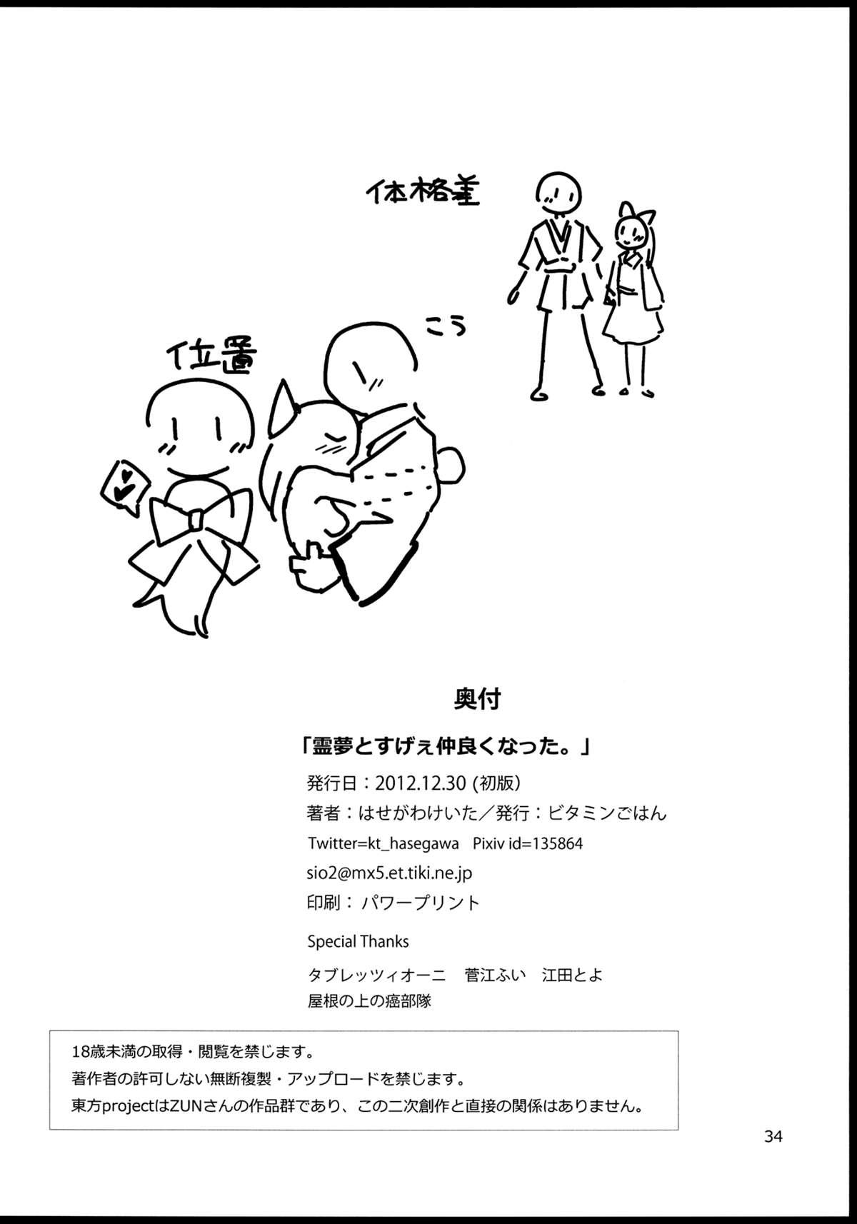 Huge Dick Reimu to Sugee Nakayoku Natta. - Touhou project Paja - Page 33